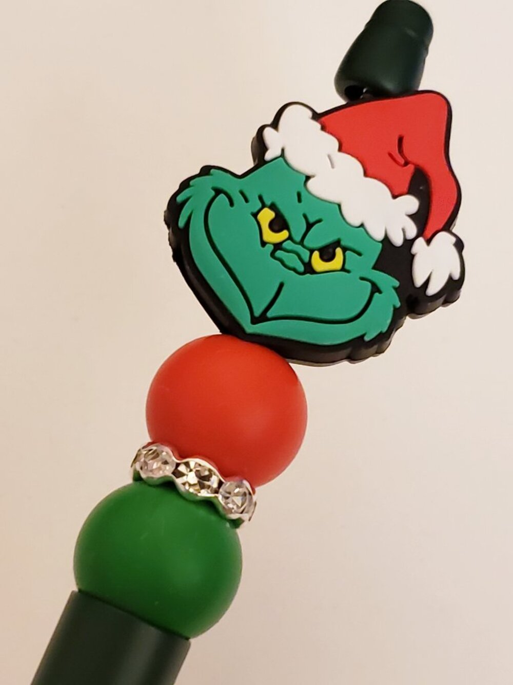 Handmade Christmas Holiday Beaded Silicone Focal Bead Pen